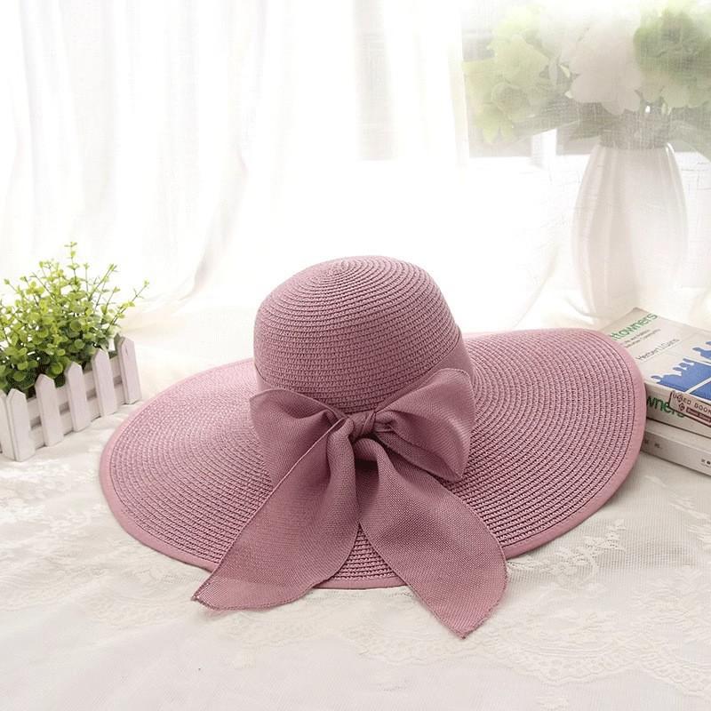 oversized brim straw hat women's summer sun protection visor straw hat seaside beach hat travel sun hat vacation style