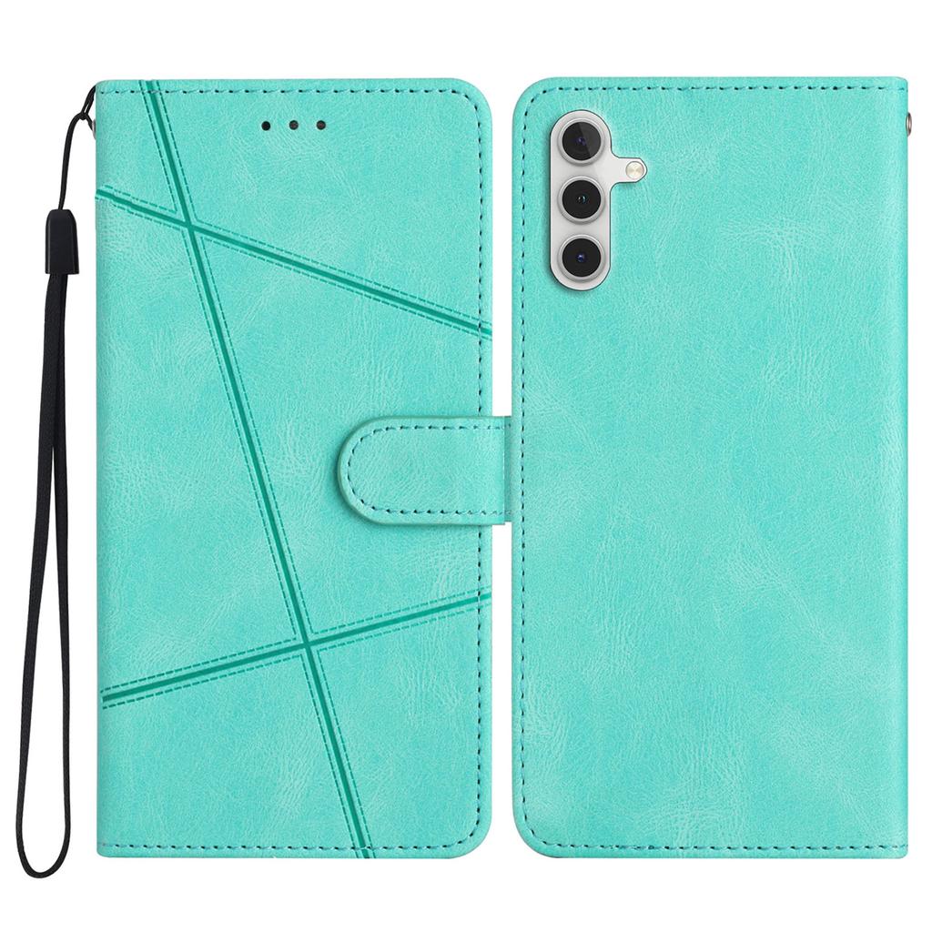 Für Samsung Galaxy S25 FE Brieftasche Hülle Liniengeprägtes Hautgefühl Leder Klapphandyhülle