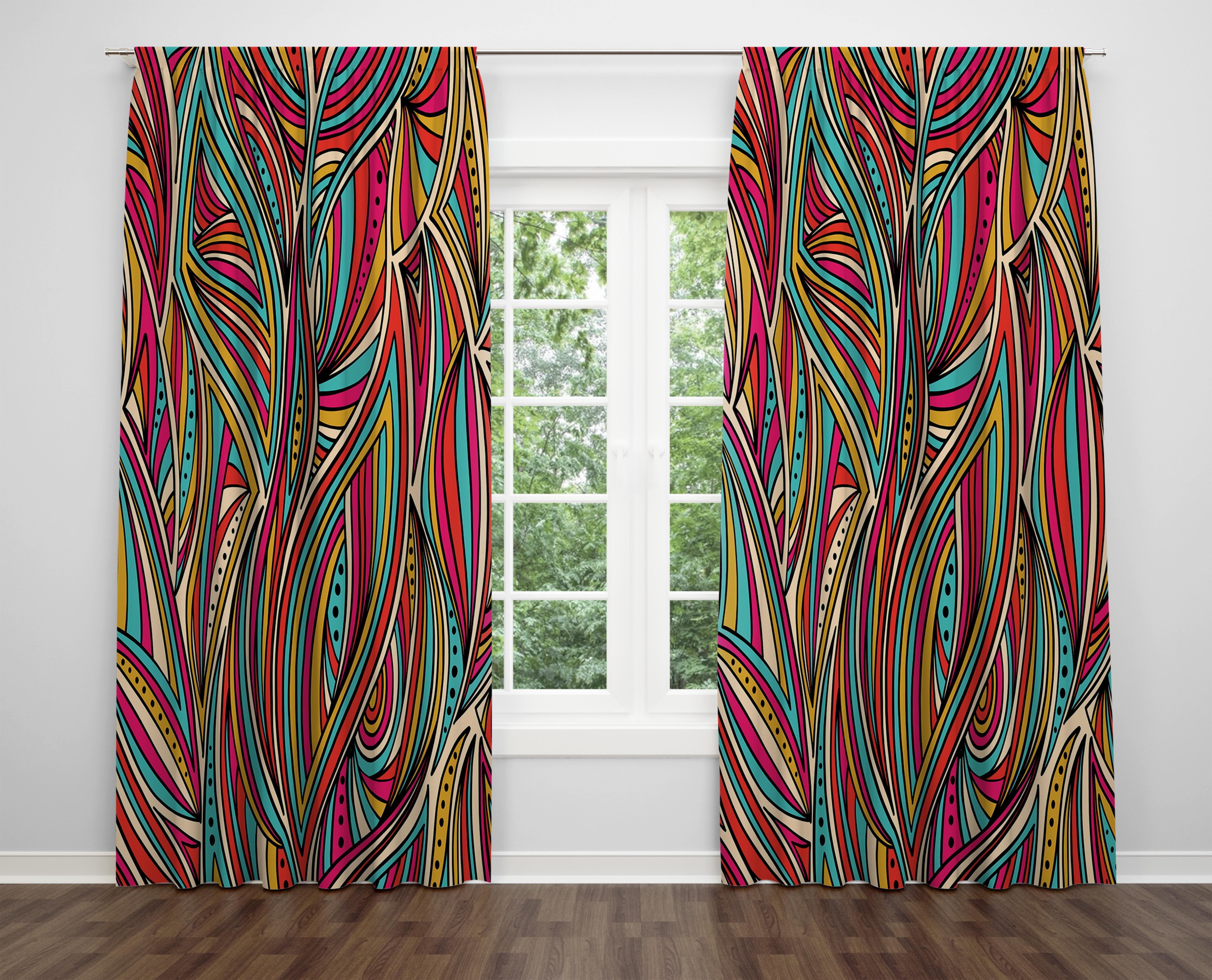 

Декоративний дизайн, високоякісна бавовняна тканина, ви можете вибрати одну або подвійну фіранку з крила 1 piece різнокольоровий