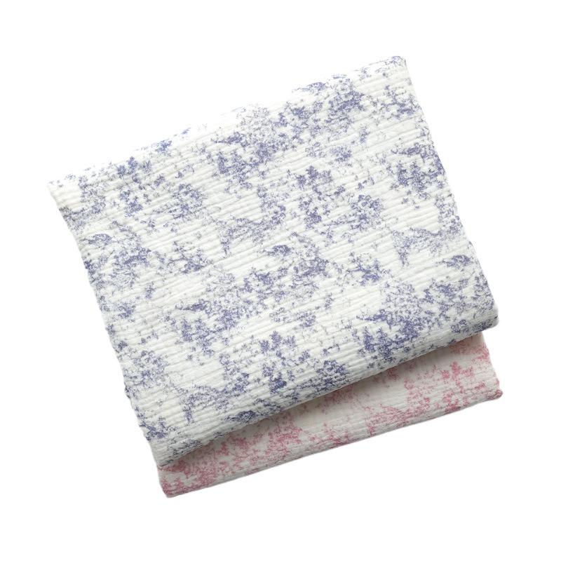 135x50cm Blue Floral Pure Cotton Double-layer Gauze Crepe Fabric For Home Clothes Pajamas Blankets Handmade DIY Fabrics YHTJ0187