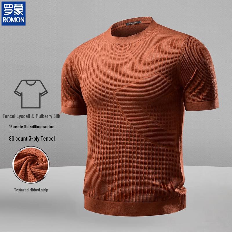 

ROMON Men s Silk Blend Jacquard T-Shirt M