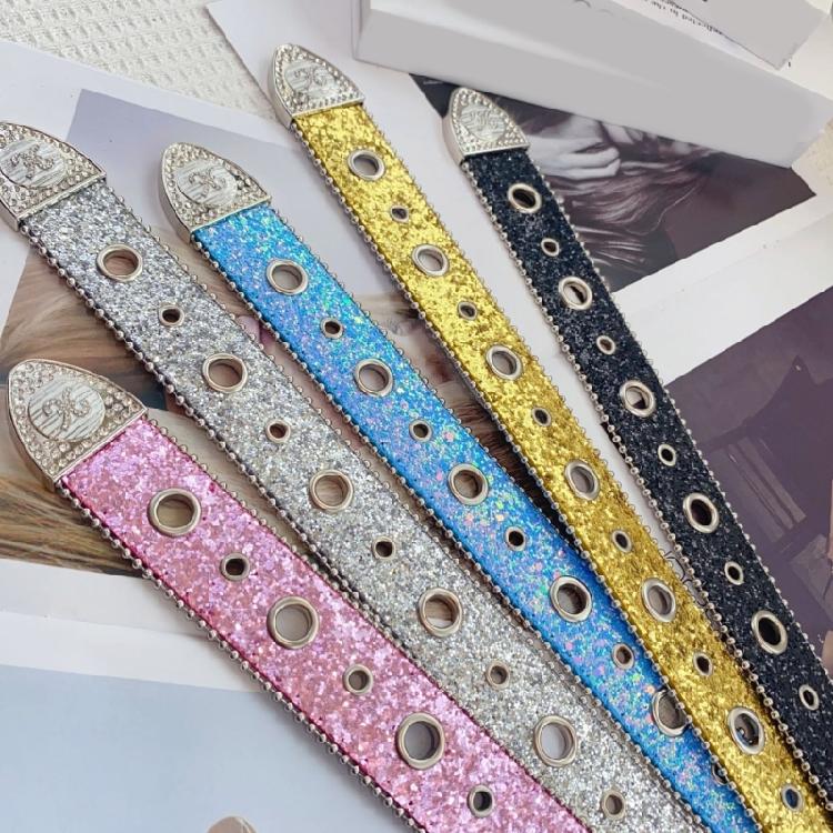 Sequined Belt for Women Fashion Waist Belt  Girl All Matching Belt for Teens Girl Western Vintage Belt Waistband