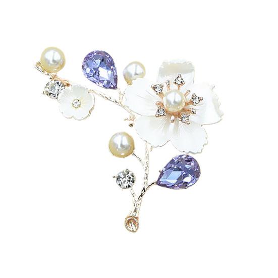 1Pc Elegant Plum Brooch Jewelry Bouquet Large Safety Pin Gift KTJ