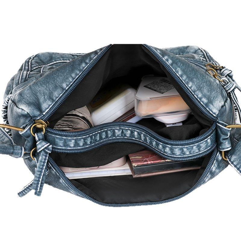 New Messenger Bag Medium and Old Fashion Women's Bag Temperament Versatile Soft Leather Large Capacity Multi-layer Shoulder Bag