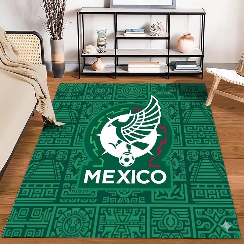 Mexico Green Tribal Designed floor mat, suitable as a non-slip mat for the living room or bedroom sofa