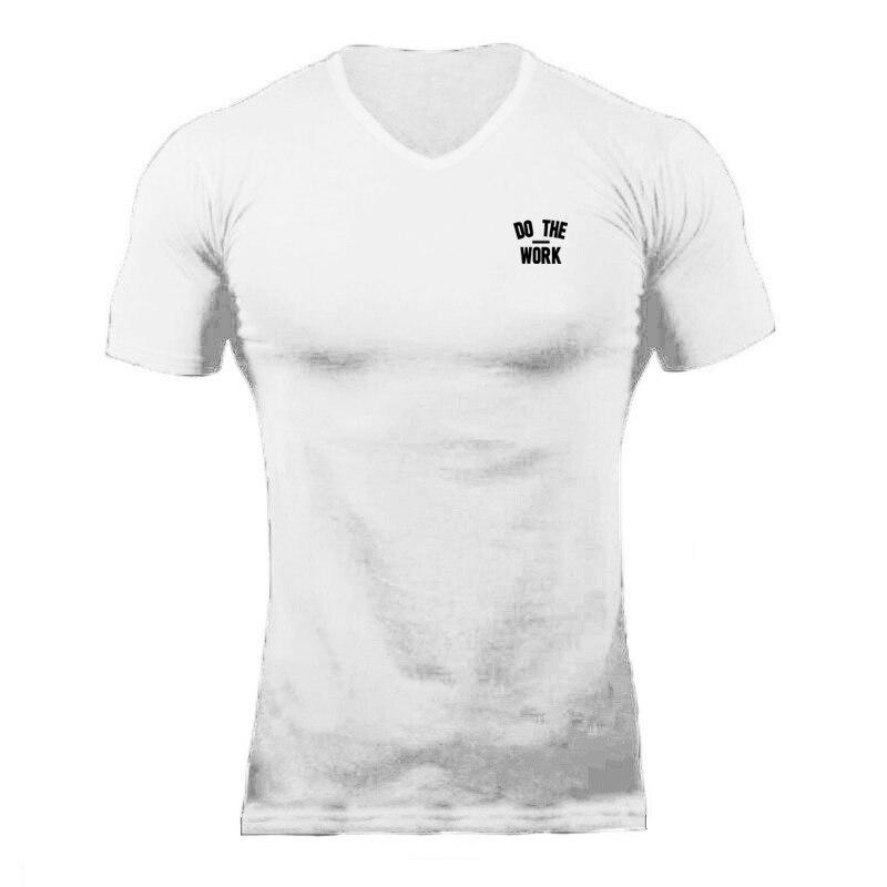 

Muscleguys Новое поступление, модная хлопковая мужская дышащая футболка с коротким рукавом с принтом, удобная футболка с v-образным вырезом, приталенная футболка с коротким рукавом XXL белый