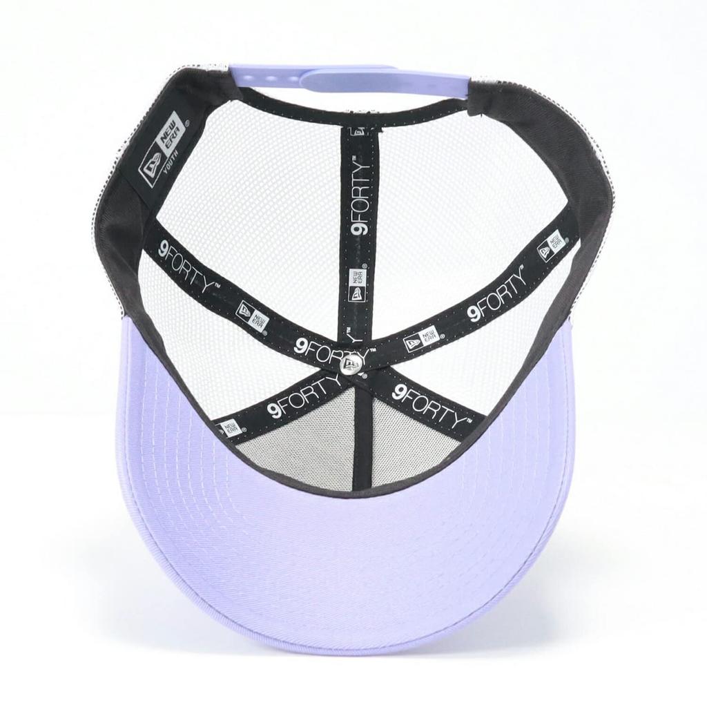 New Era 9FORTY Trucker Mesh Cap in Lavender with Rhinestone and Flag Exclusive to 9FORTY 940 Authentic New Era A Popular and Cute A Cool Junior Hat