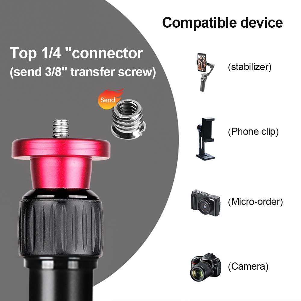 Manbily LR 252 44.5cm 17.5in Extension Rod Aluminum Alloy 5kg 11lbs Load Capacity 2 Sections with Universal 1 4in & 3