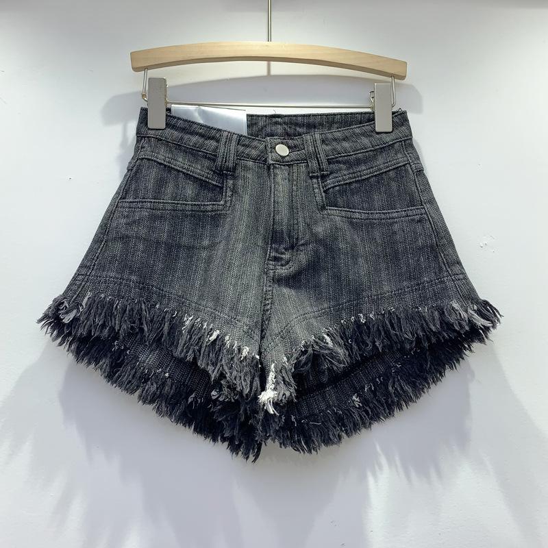 Autumn new street trend pants, old washed denim hot pants, wide-leg shorts, women's cross-border trend