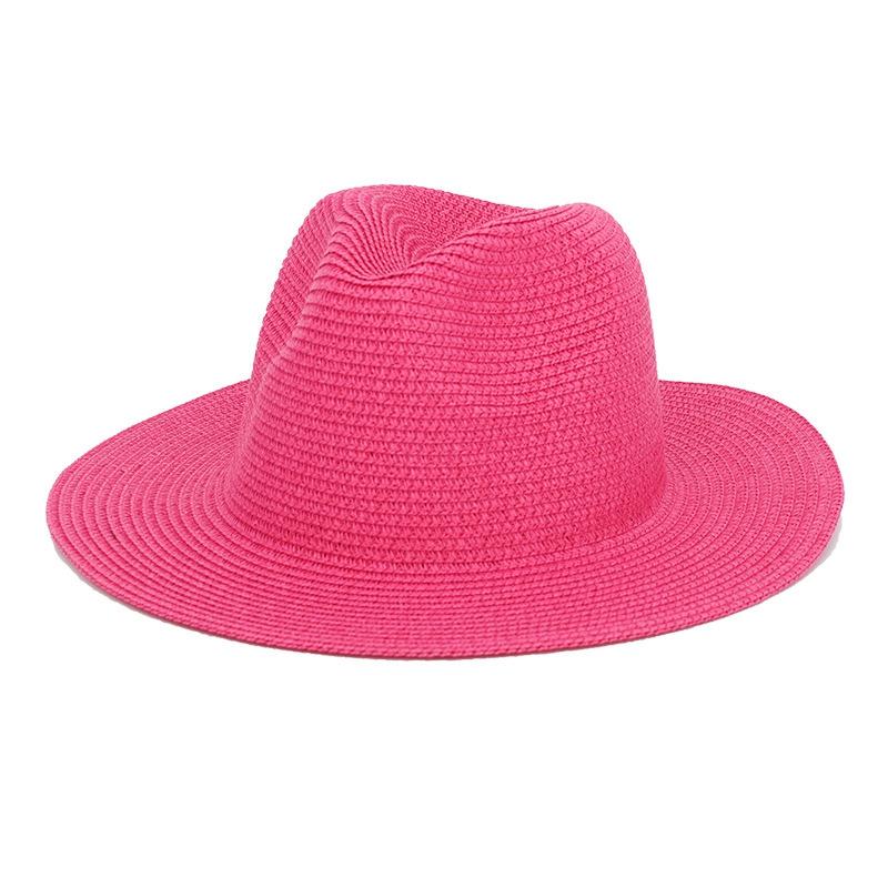 25 Colors Outdoor Sun Protection Women Beach Cowboy Hat Spring Summer Shade Solid Color Men Straw Hat Jazz Cap