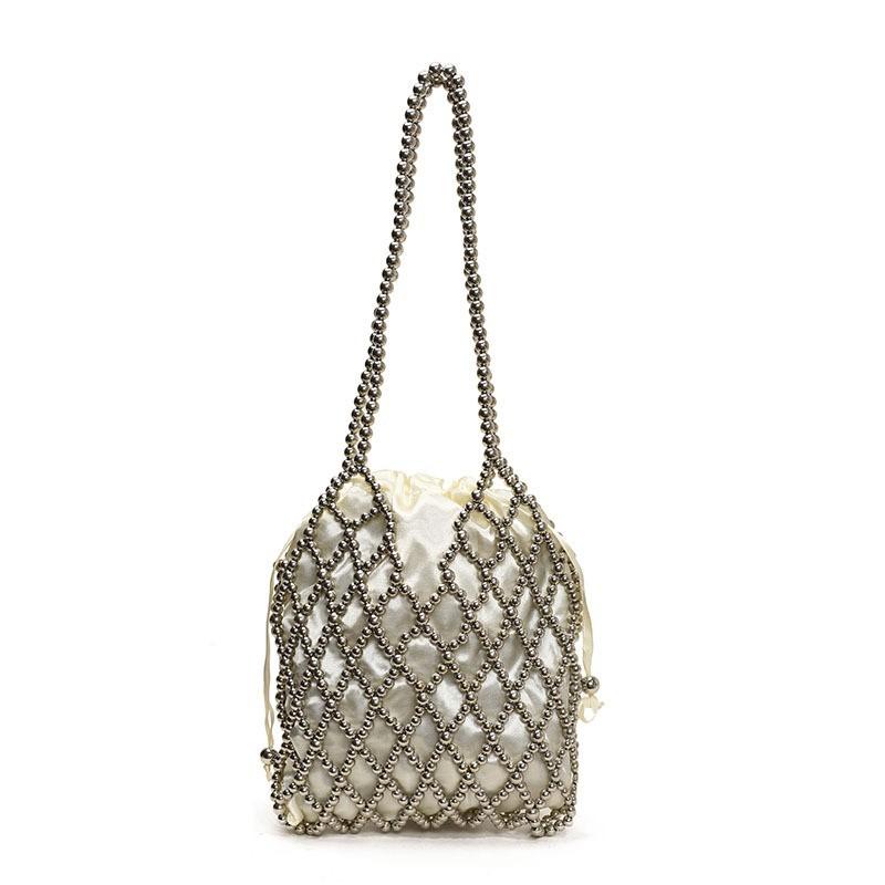 Damen-Einschultertasche Fertigprodukt - Handgewebte Handtasche mit Kettenriemen - Damen-Tasche