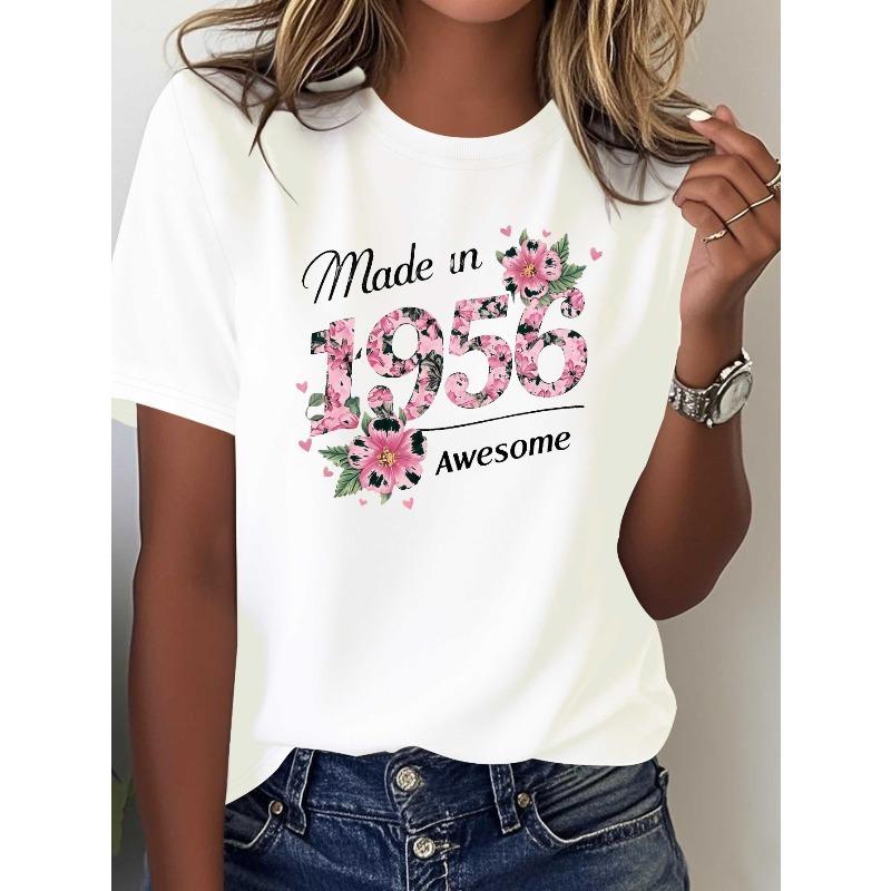 

Floral Years Manufactured In 1956 Women s Pure Comfortable T-shirt S белый