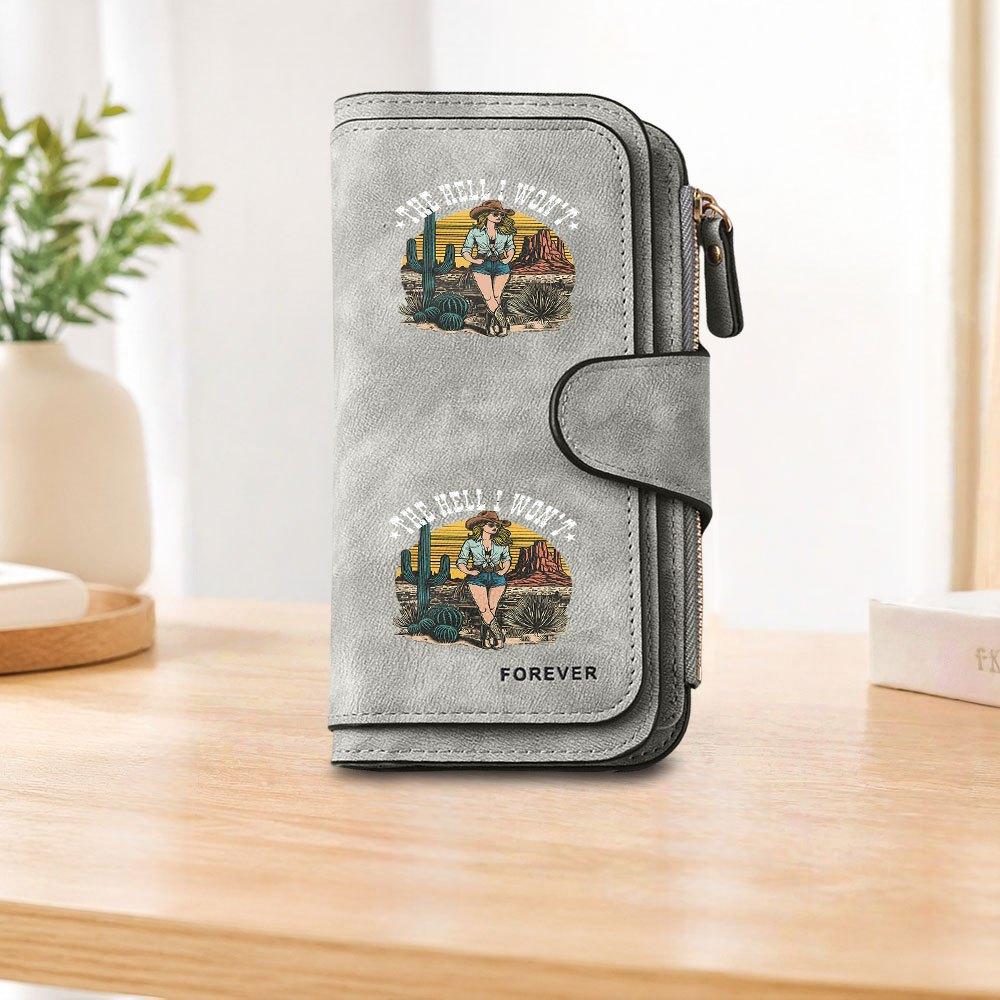 Western Cowgirl Long Zipper Wallet, Large Capacity Card Holder, Unisex Clutch Bag, Fashionable Zipper Coin Purse, Suitable for Daily Use, A Great