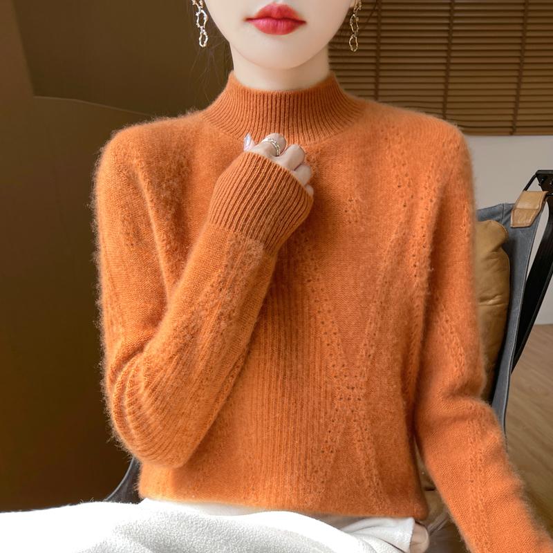 Dámský kašmírový svetr Kašmír Qinghe 30% kašmír 70% vlna podzimní a zimní pulovr hřejivý a módní