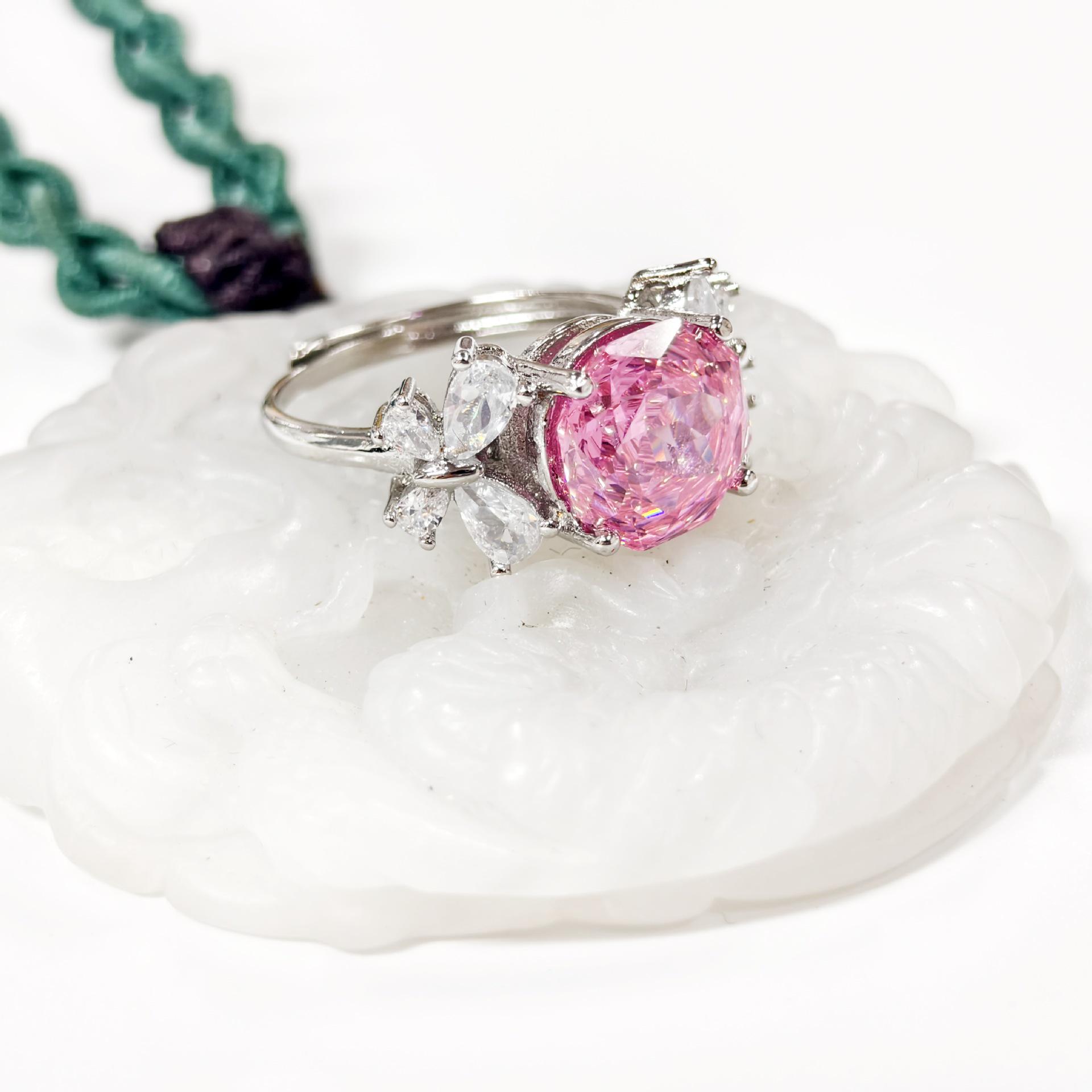 

Sakura Pink Butterfly Jewelry Set: Zircon Ring, Earrings & Pendant