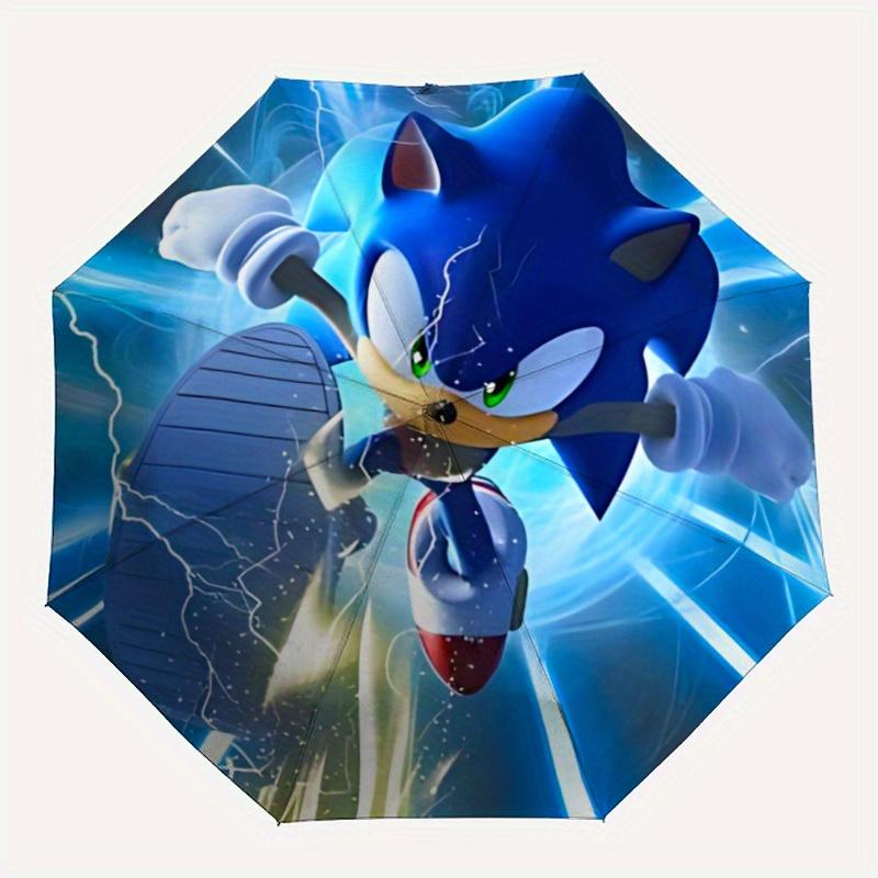 

1pc Sonic the Hedgehog Automatic Opening/closing Umbrella, Windproof, Foldable Sunshade, Perfect Gift for Friends, Durable Handle yy250812118