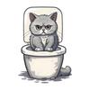 Angry Cat Toilet Stickers Bathroom Bathroom Home Decor Wall Stickers