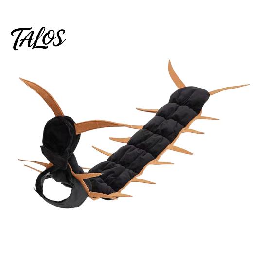 Unique Pet Party Clothing Centipede-Look Cat Costume, Halloween Outfit, Stuffed Plush Segmented Body with Funny Costumes Adjustable Straps,