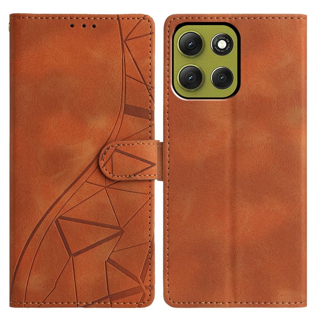 For Motorola Moto G86 5G Case Wallet Stand Imprinted Triangle Pattern Leather Phone Flip Cover