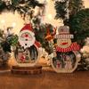 Beautiful Wooden Santa/Snowman Christmas Ornament Lighting Artificial Furnishing