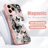 Luxury Colorful Butterfly Pattern Case For iPhone 17 Pro Max Funda iPhone 16 15 14 13 Pro Max Magnetic For Magsafe Hybrid Slim Matte Cover