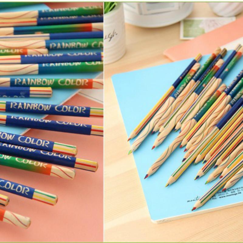 10pcs Four Wooden Colored Pencils with The Same Core Design Painting Secret Garden School Art Supplies for Artist