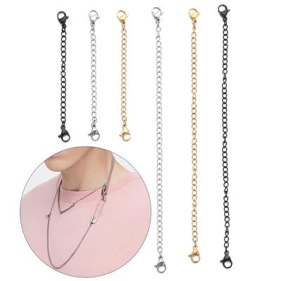 Silver Black Extender /Safety Chain Extender Jewelry Accessories Necklace Bracelet Lobster Lock DIY