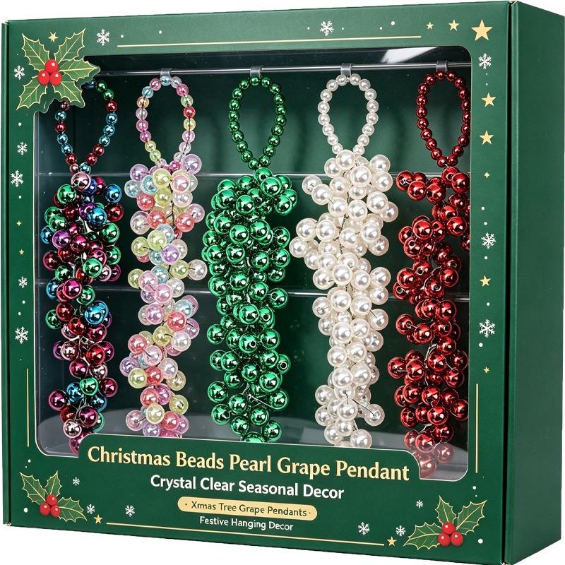 Plastic Pearl Grape Pendants Colorful Beads Pearl Design Grape Pendant DIY Handmade Crafts Christmas Party Hanging Decorations