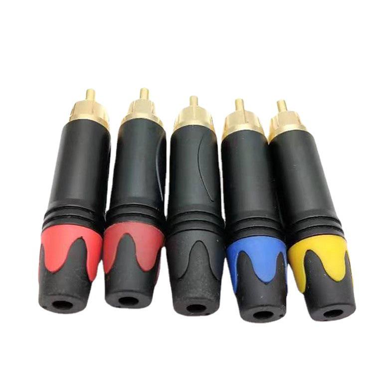 Gold-Plated RCA Audio Cable with Colored Connectors