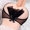 Erotic Bow Lace Thong Women Open Crotch Panties Sexy Transparent Lingerie Perspective Stretching Underwear