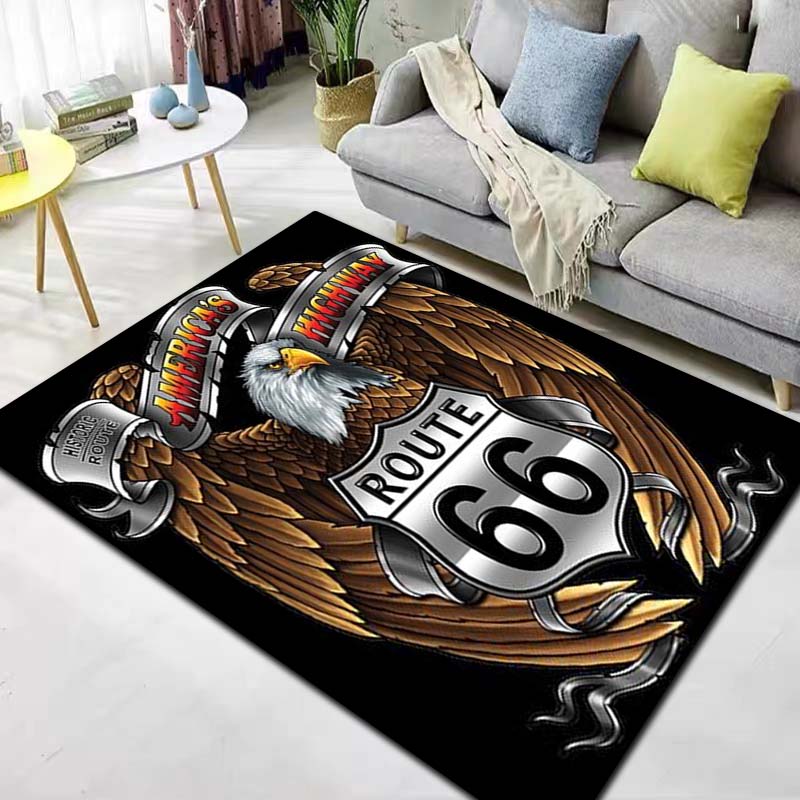 HD Vintage American History Route 66 Mother's Road Carpet Living Room Bedroom Home Decor Kitchen Bathroom Non Slip Carpet Gift