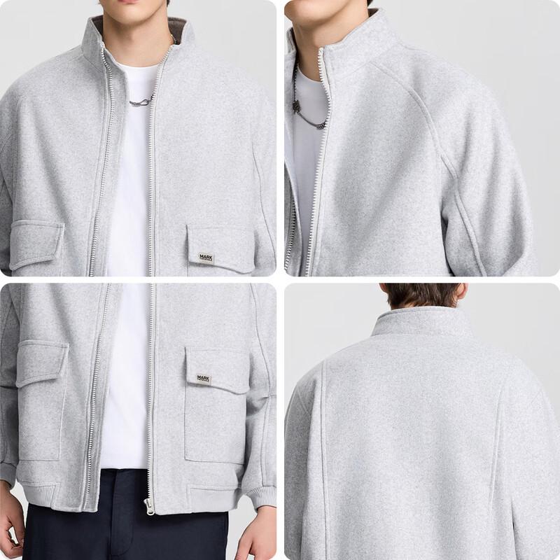 Mark Fairwhale Herren Amerikanische Retro Stehkragen Wolljacke