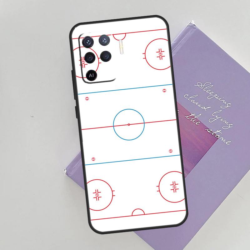Ice Hockey Rink Phone Case For Oppo A96 A76 A16 A74 A53 A54 A94 A15 A17 A52 A72 A57S A58 A78 A98 A79 Cover