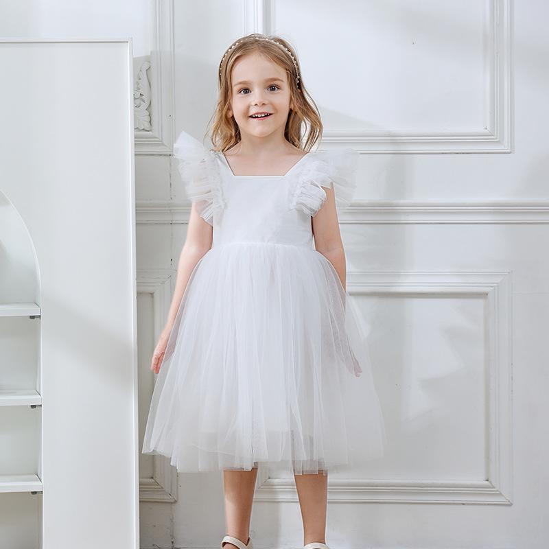 2025 New Girls' Summer Bowknot Mesh Dress - Lightweight Children's Fashion