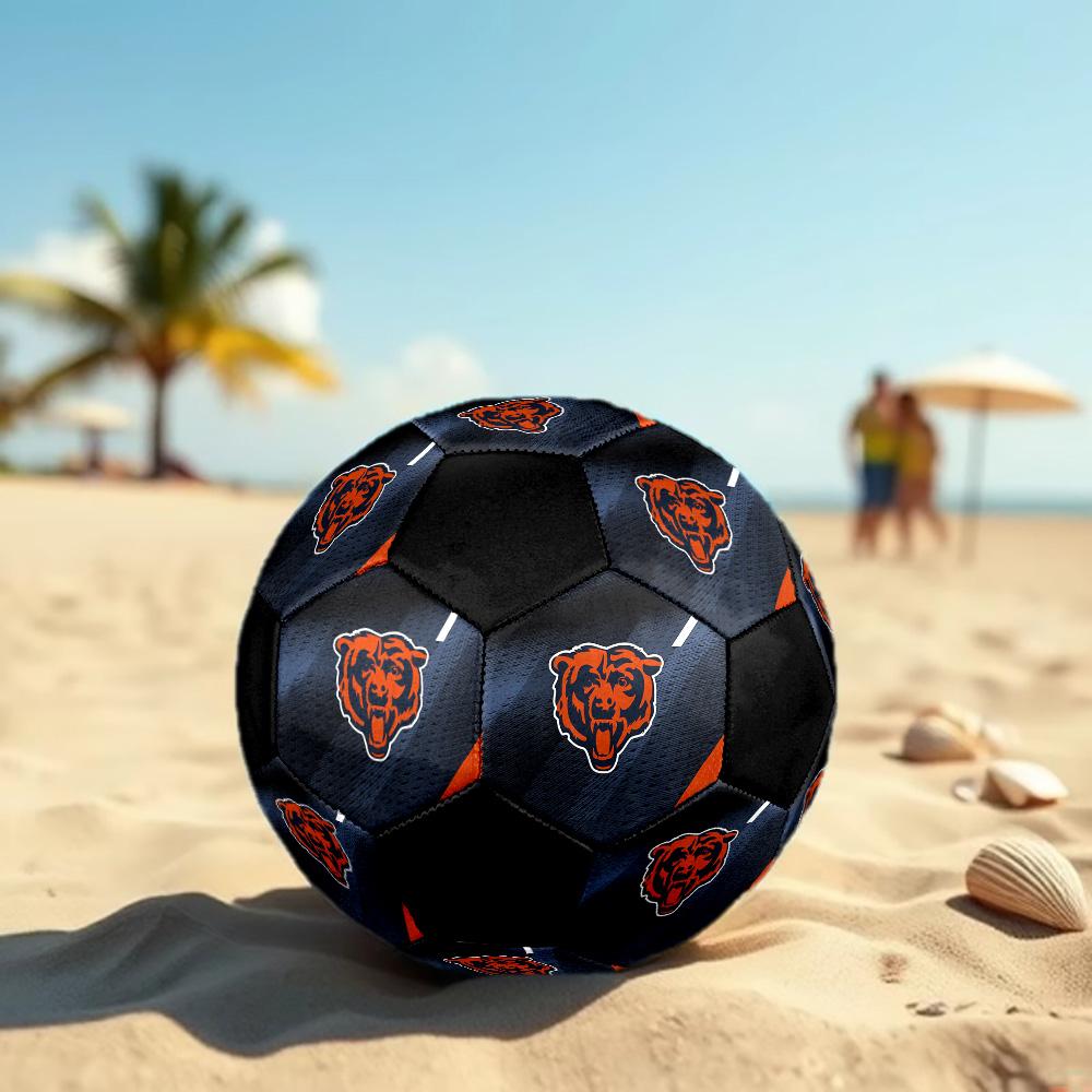 Chicago Bears Soccer Ball Colorful All Ages Machine Stitched PVC Competition Ready Durable High-Bounce.SIZE5