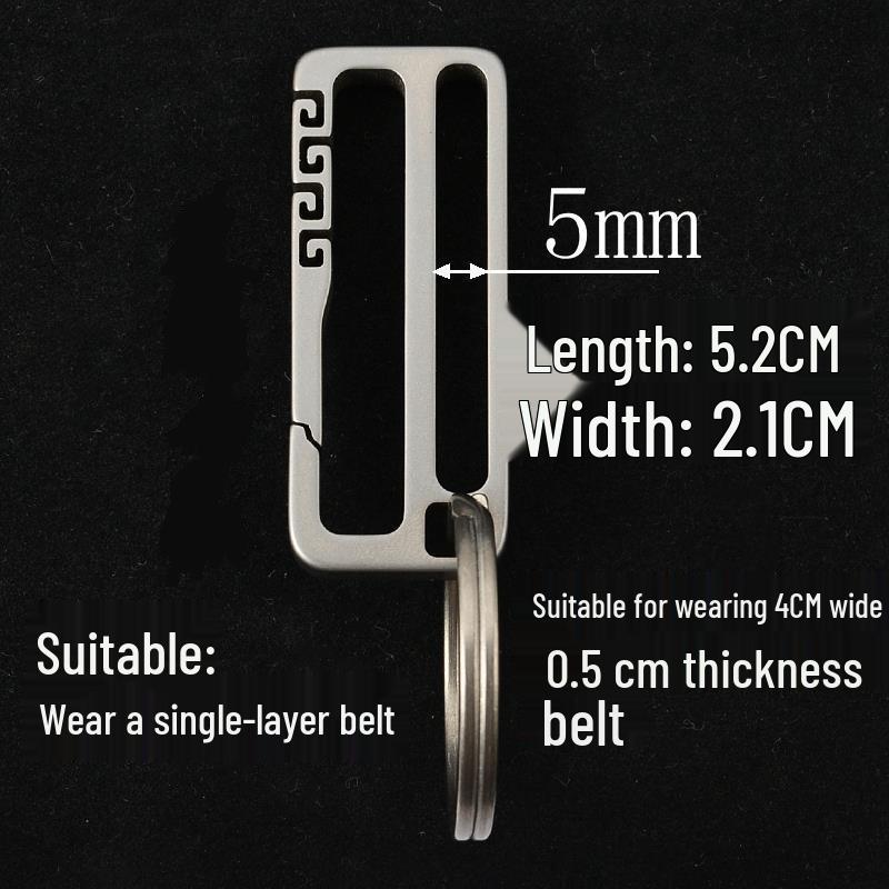 Men s Titanium Alloy Leather Belt Keychain with Quick Release Buckle