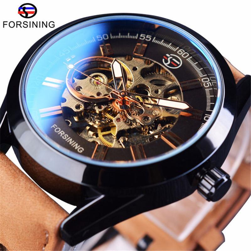 Forsining Wind Men'S Fashion Casual Hollow Mechanical Movement Watch Automatic Mechanical Watch