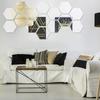 12pcs 3.15×2.76×1.57in Hexagon Mirror Wall Sticker Acrylic Self-adhesive Mirror Tile  Office