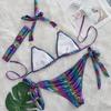 2025 European-American Crystal Diamond Three-Piece Sexy Bikini Swimsuit