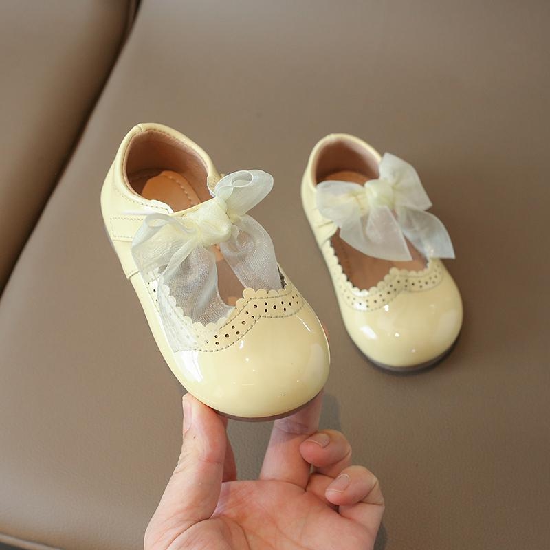 Girl's Mary Janes Colorful Patent Leather Shallow Solid Color Kids Princess Shoes Autumn Lovely Ribbon Toddler Children Shoe