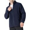 Men's Solid Color Zipper Pocket Work Jacket Men's Casual Lambskin Fleece Jacket