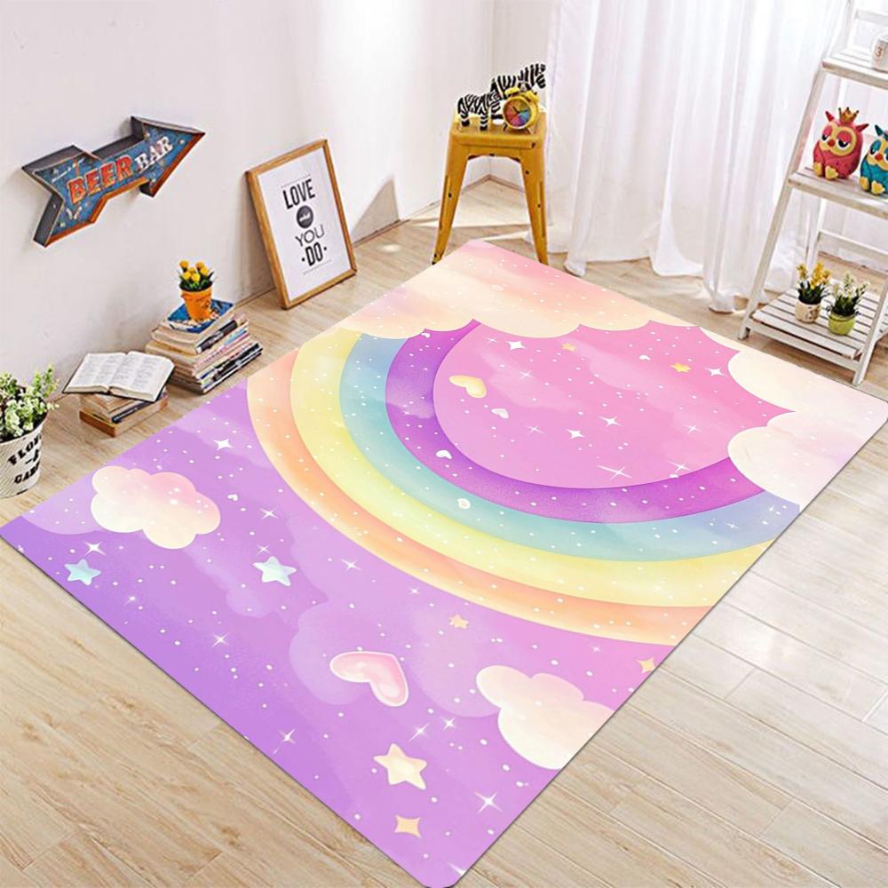 Rainbow Carpet Rug Turkish Gothıc Bohemian Area Living Room Sofa Bedroom Rustic Children Decor Rug Home Decoration Retro Carpet