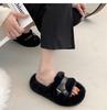 Hairy Slippers Women Wear Thick Soles 2025 New Spring and Autumn Internet Celebrities Word Home Cute Furry Cotton Drag Winter