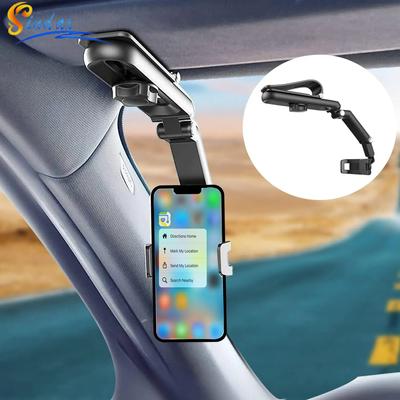 1PC 1080 Rotation Phone Holder For Car Clip Sun Visor Cell Universal Phone Mount for iPhone GPS Rearview Mirror Stand Mobile Clip