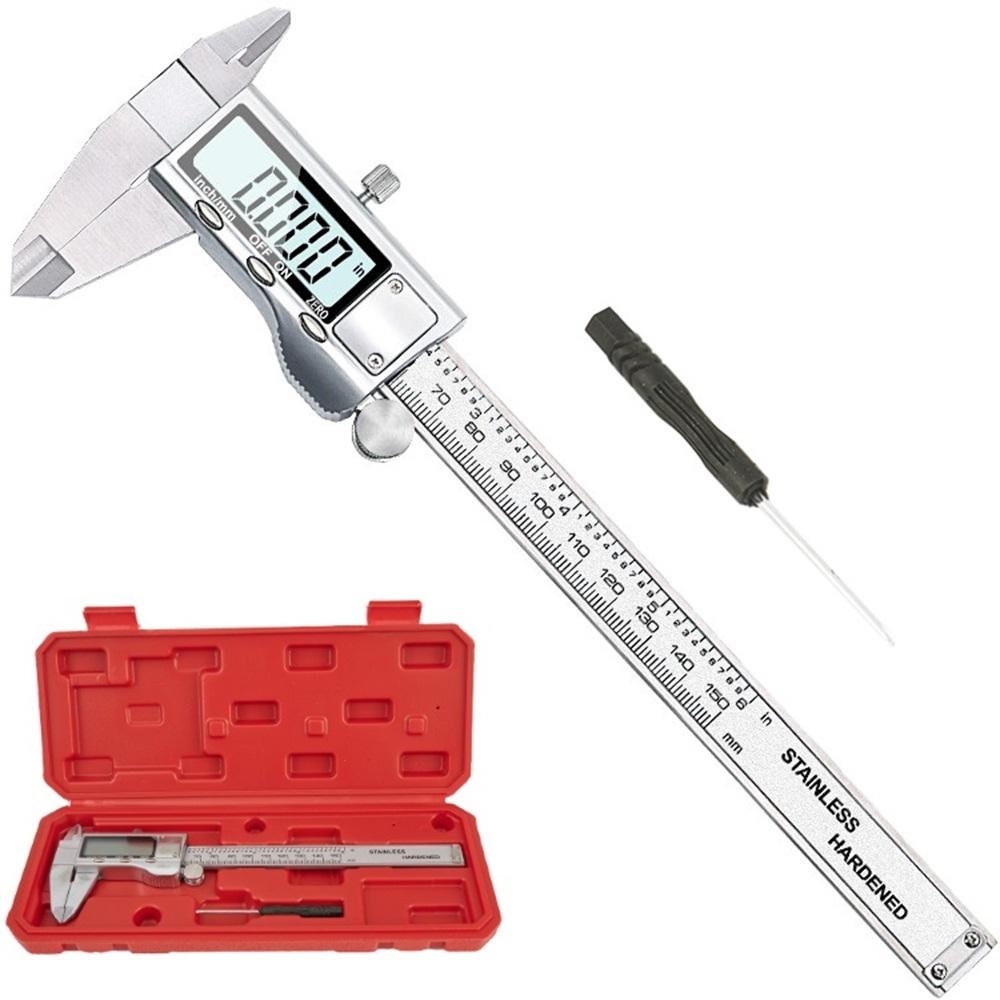 Stainless Steel Digital Vernier Caliper 0.01 Mm 1 X Button Cell 1.55V
