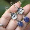 Creative Sapphire Flower Earrings: Elegant, Versatile Women's Jewelry