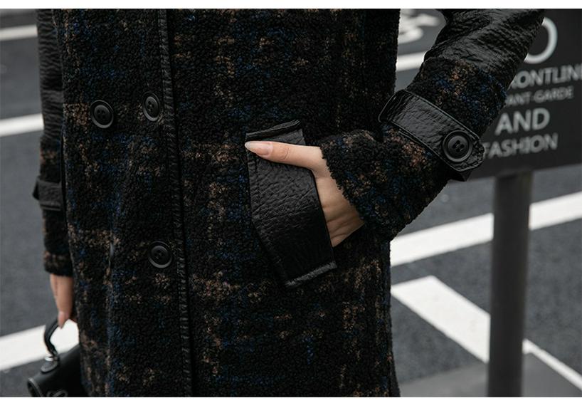 Winter Reversible Mid-Length Velvet Thick PU Leather Jacket - Women's Cozy Loose Fit