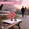 3D Love Tree Hearts Couple Wedding Card Giving Hot Party Valentine's Shine Gift Festive Anniversary Wedding Day Card Silver L6Z1