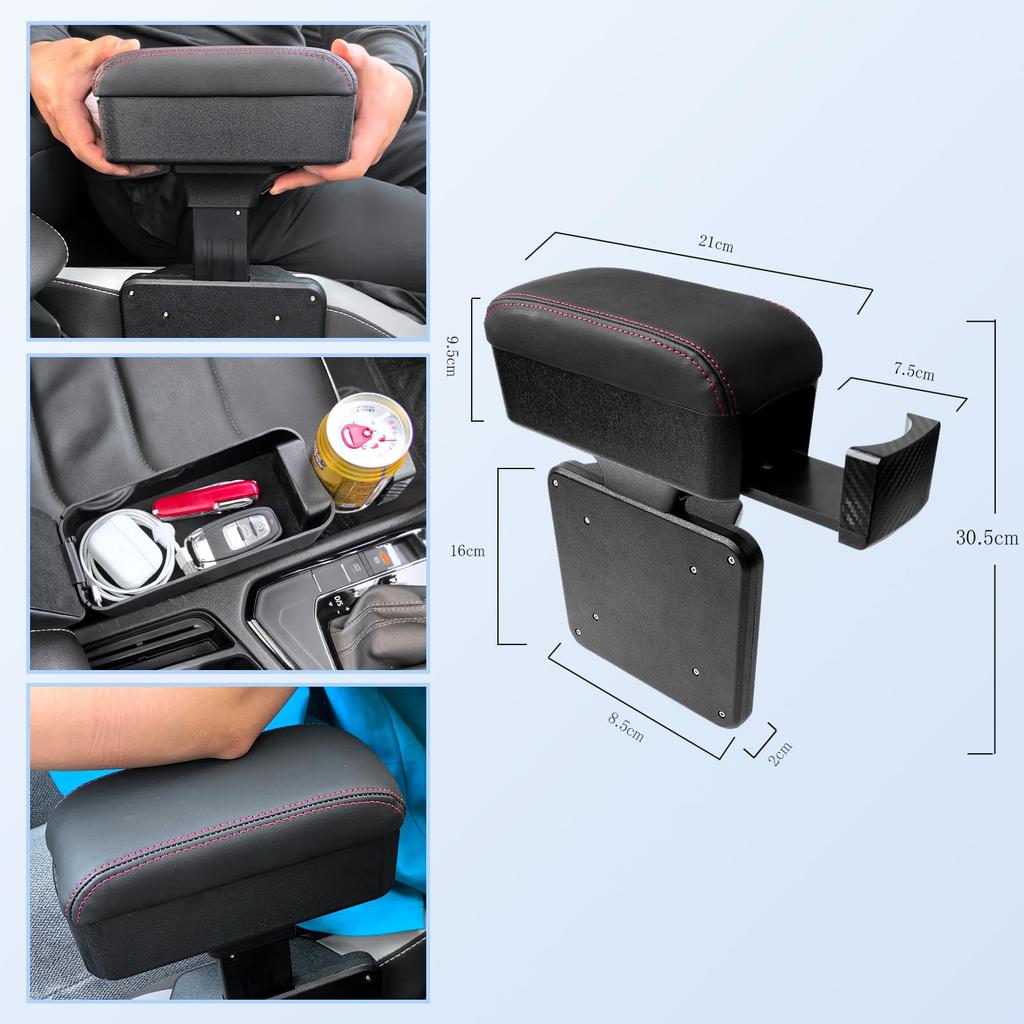 CDEFG 2023 New Universal Car Armrest with Drink Gap Adjustable Reduces Compatible with Commercial Compact and Kei Cars Without Easy Installation
