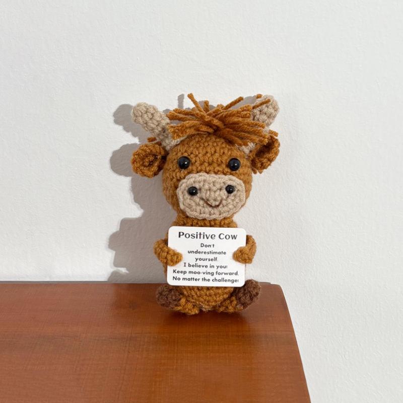 Crochet Pocket Hug Hand-woven Positive Energy Dolls Finished Alien Ornaments Knitted Crafts Desktop Miniature Mother's Day Gifts